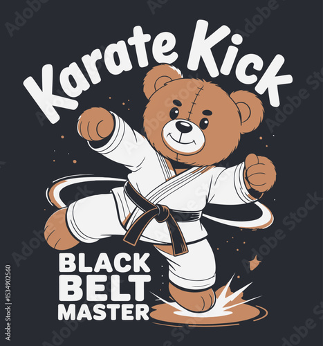 Black Belt Teddy Karate Kick