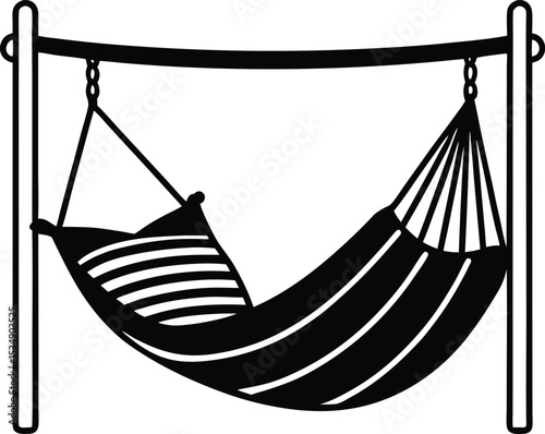 Relaxing in a Hanging Hammock Peaceful Outdoor Scene Illustration