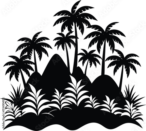 vector illustration of palm trees