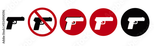 Firearms and Prohibition Circle Simple Illustration Icon Sign
