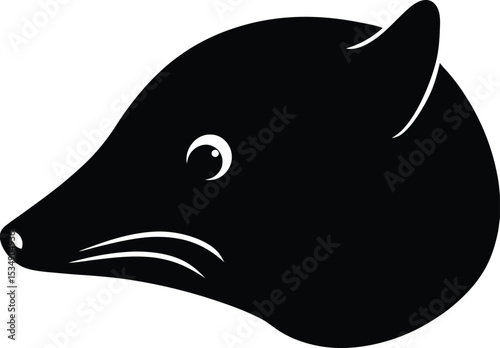 vector illustration of a black and white shark