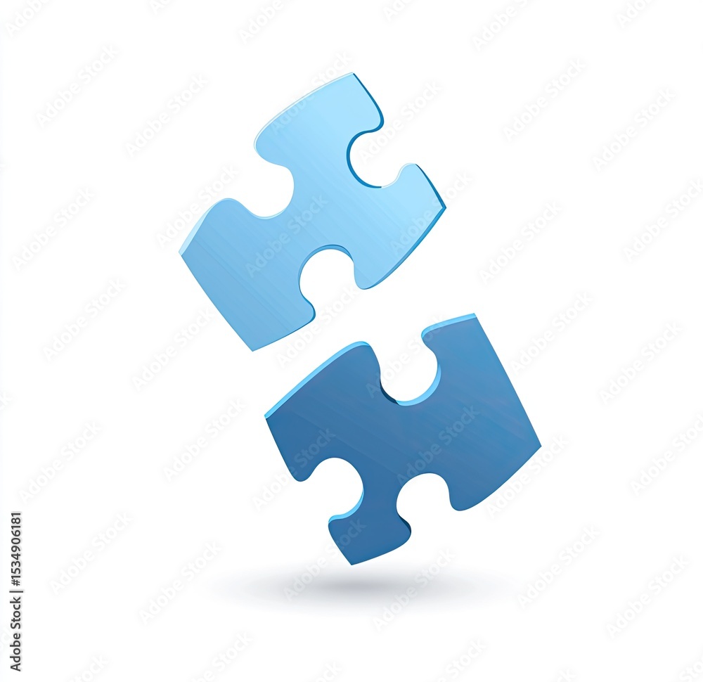 Two light-blue puzzle pieces Two light-blue puzzle pieces