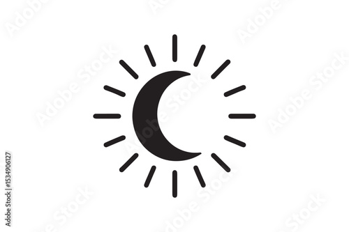 Lunar Glow silhouette vector with white background