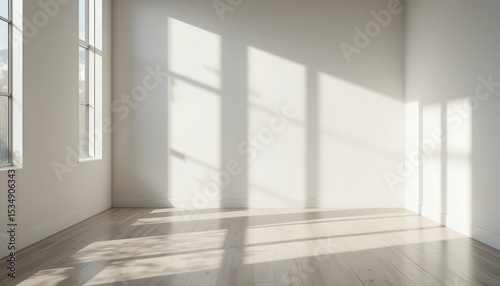 Wallpaper Mural Bright Empty Room Mockup Sunlight & Glossy Walls Torontodigital.ca