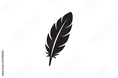 Mystic Feather silhouette vector with white background