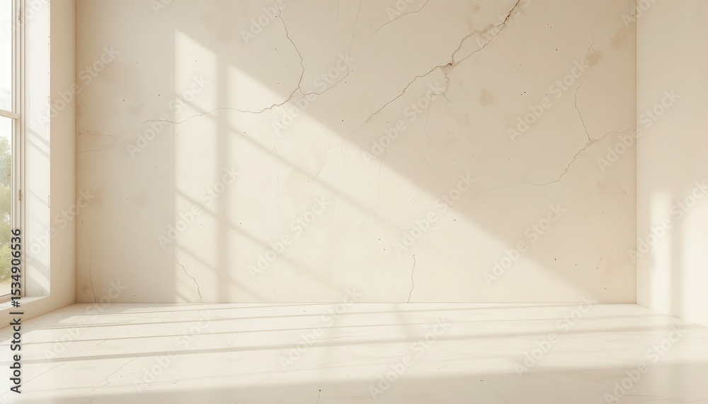 Obraz premium Clean Minimalist Room Mockup Empty Space with Soft Light