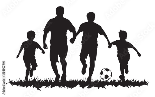 father's day family playing soccer
