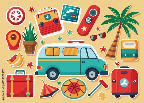Ultimate Travel Sticker Collection: Adventure Icons for Scrapbooking, Planners & Digital Designs
