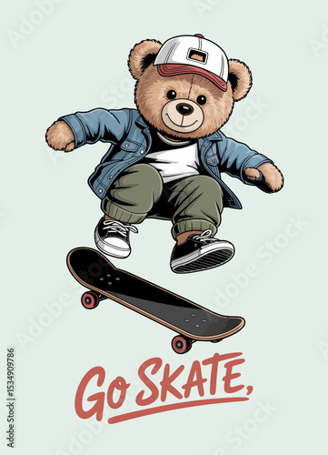 Skateboard Bear in Action