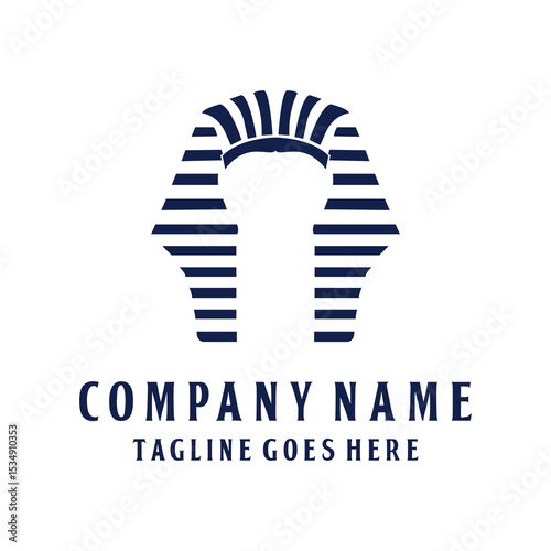 Stripes Headband Egyptian King Firaun Ramses Pharaoh Head Logo