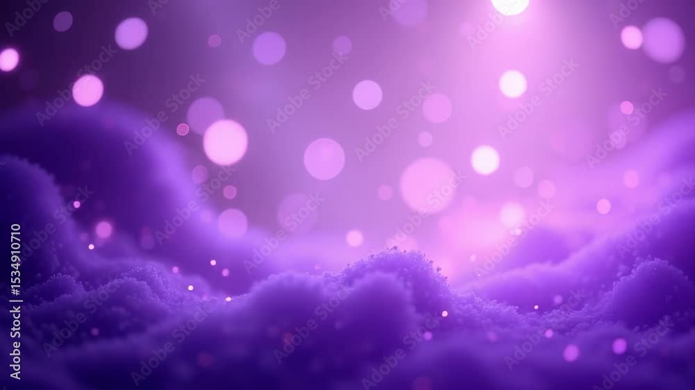 Seamless looping 4K fantasy background video featuring a stunning abstract design with purple bokeh effects ideal for motion graphics projects and visual effects