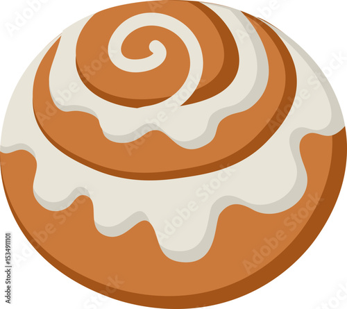 Cinnamon Roll Flat Icon