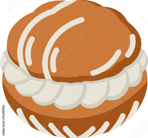 Cream Puff Flat Icon