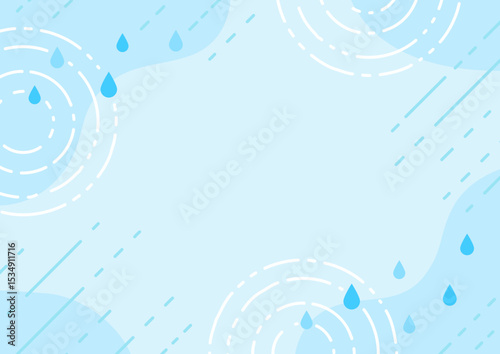 梅雨の雨のフレーム、背景イラスト