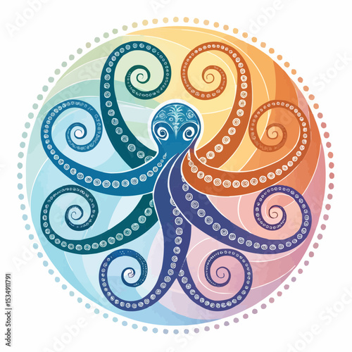 Curled Octopus Icon