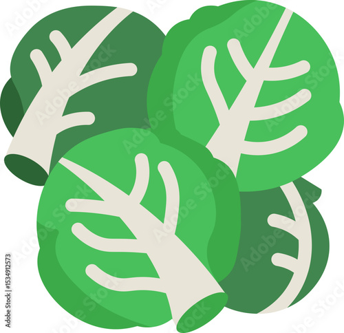 Brussels Sprout Flat Icon