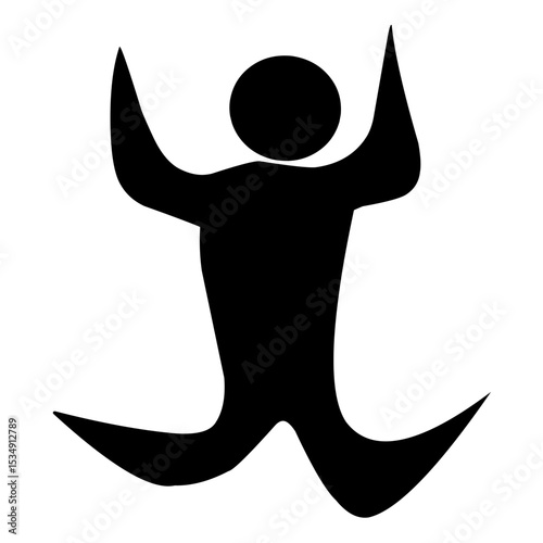 vector stick human jumping