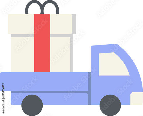 Gift Delivery Flat Icon