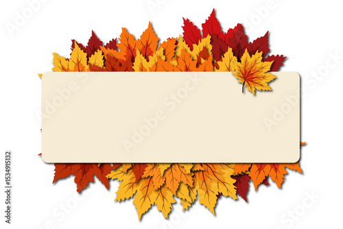 Autumn Leaves Background is in the back with blank space. Vector Illustration.