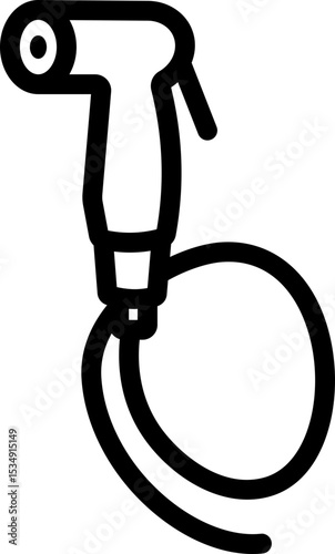 Handheld Bidet Spray Line Icon