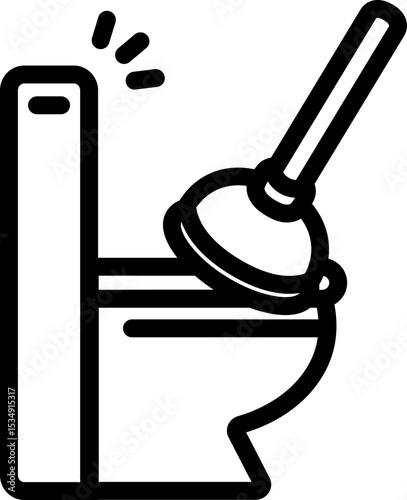 Clogged Toilet Line Icon