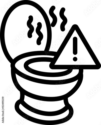 Dirty Toilet Line Icon