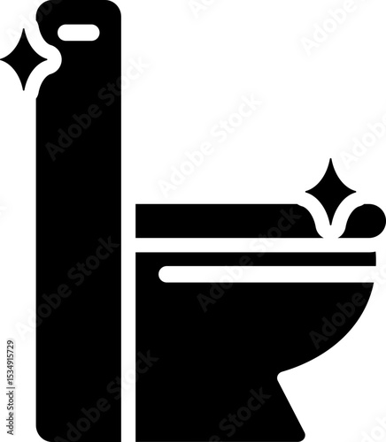 Sparkling Toilet Glyph Icon