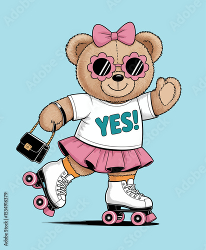 Roller Skating Fashion Bear