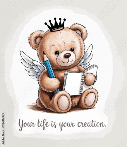 Creative Teddy Bear with Pencil