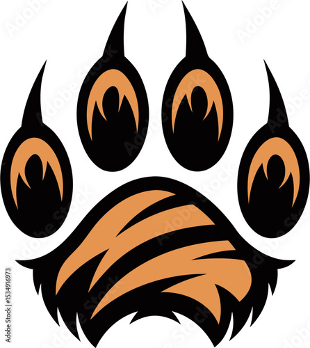 tiger paw vector isolated on white background