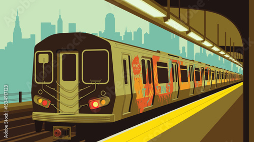 Subway Train in New York City