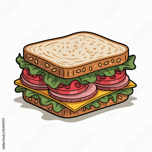 Sandwich with Tomato and Lettuce