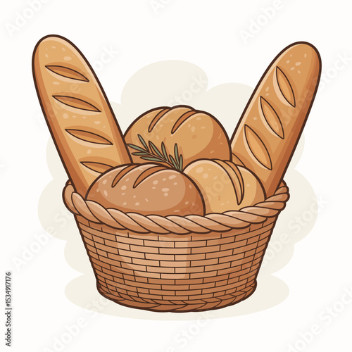 Bread Basket with Various Loafs