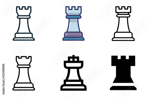 Chess Rook Icon Game Strategy Board Piece Pack