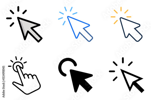 Cursor Click Icon Pointer Select Tap Action Pack 
