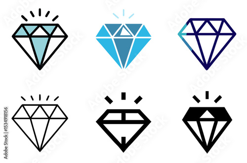 Diamond Icon Jewel Gemstone Luxury Brilliant Pack