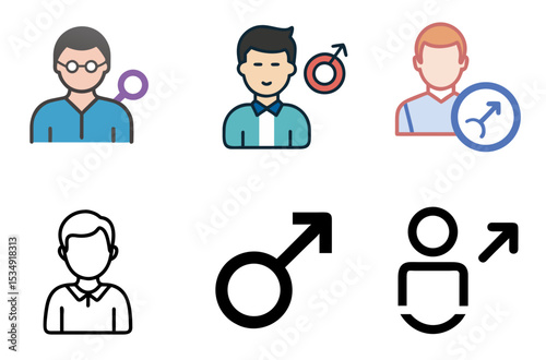 Male Icon Man Person User Boy Symbol Set