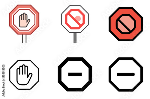 Stop Sign Icon Halt Prohibit Prevent End Digital Pack