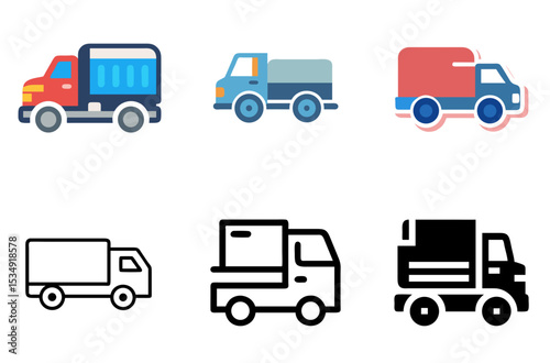 Truck Icon Delivery Transport Logistics Cargo Digital Pack