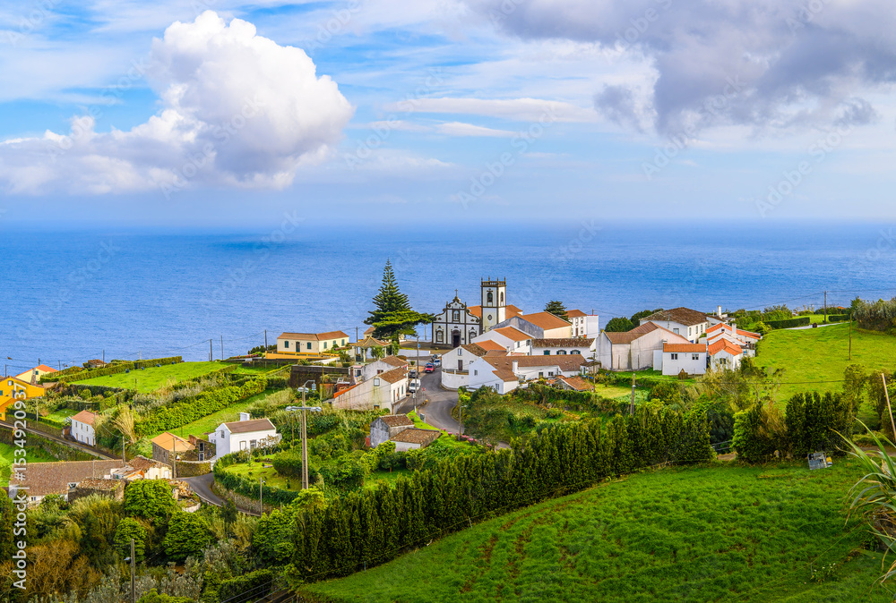 Obraz premium Pedreira village at Nordeste region of Sao Miguel island, Azores archipelago, Portugal
