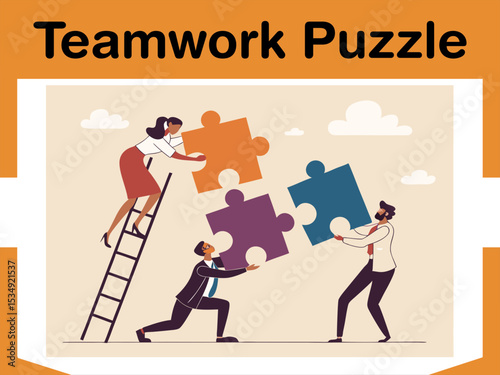 Teamwork Puzzle Collaboration Animation