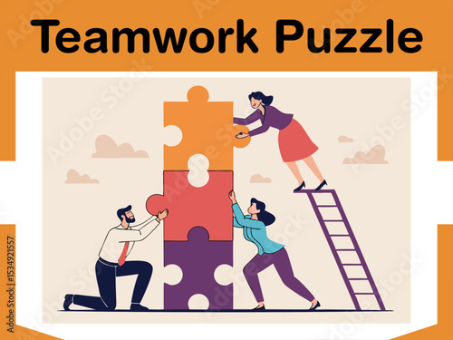 Teamwork Puzzle Collaboration Animation