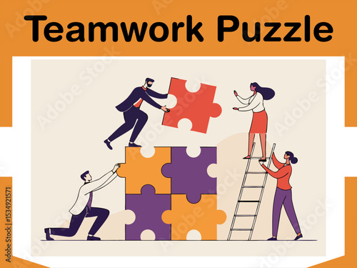 Teamwork Puzzle Collaboration Animation