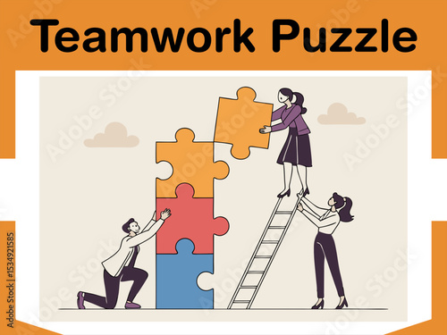 Teamwork Puzzle Collaboration Animation