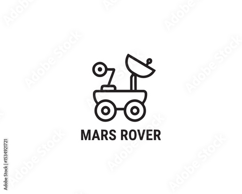  Mars Rover icon vector art illustration