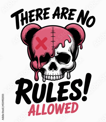 No Rules Teddy Skull