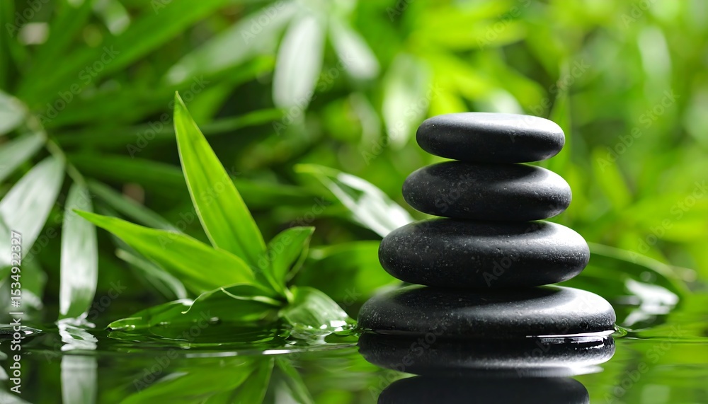 Spa stones in tranquil water Spa stones in tranquil water