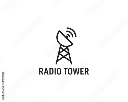 Radio Tower icon vector art illustration