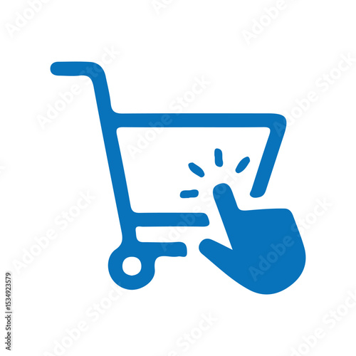 blue shopping cart icon