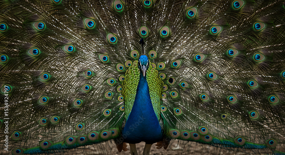 Obraz premium peacock with feathers out